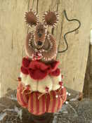 SOLD: NO GLUE USED  Mouse with berries is 8" tall  2" base