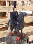 SOLD:  15" tall with rider 4" axle spread.  Please email for more information and pictures.