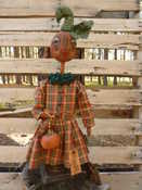 SOLD shipping included.  21" tall on a 4" base. Pumpkin girl with her pumpkin. Halloween or any time.  More pictures and information available upon request.