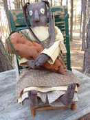 SOLD She is a hefty girl.  Partially stuffed with muslin scraps.  30" tall.  Antique Annie Design.  Made by my self Frayed Muslin. Please email for any further information.