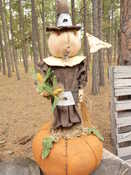 SOLD  Large and heavy 24" tall  35" around pumpkin. Please email for other information regarding designer of pattern or other information.